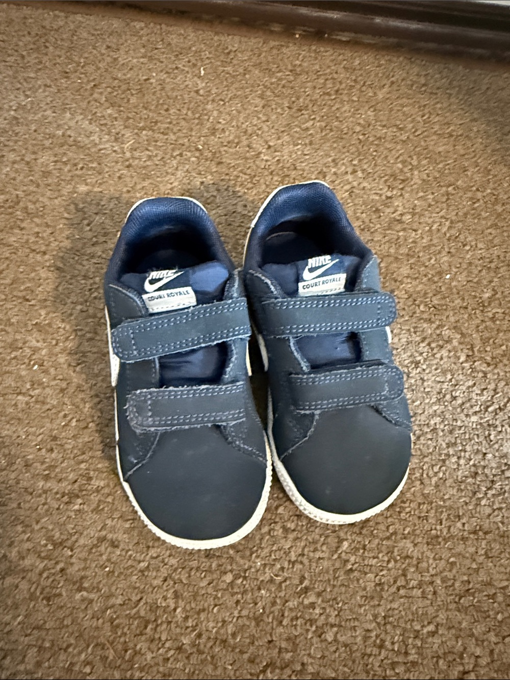 Nike Kids Velcro Court Sneakers - Navy Blue